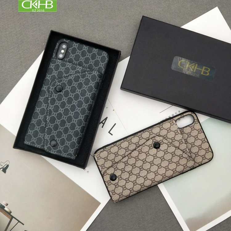 

CKHB back cover protector for iPhone X Xs Max case retro double buckle wallet card slot phone case for iPhone 7 8 Plus 6 6S Plus