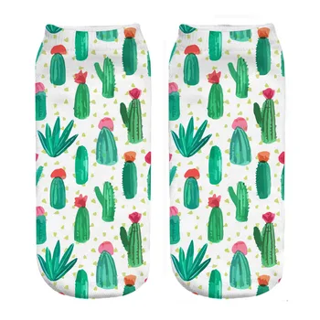 

Ink and picture cactus pattern 3D digital printing socks boy and girl's 2018 new style
