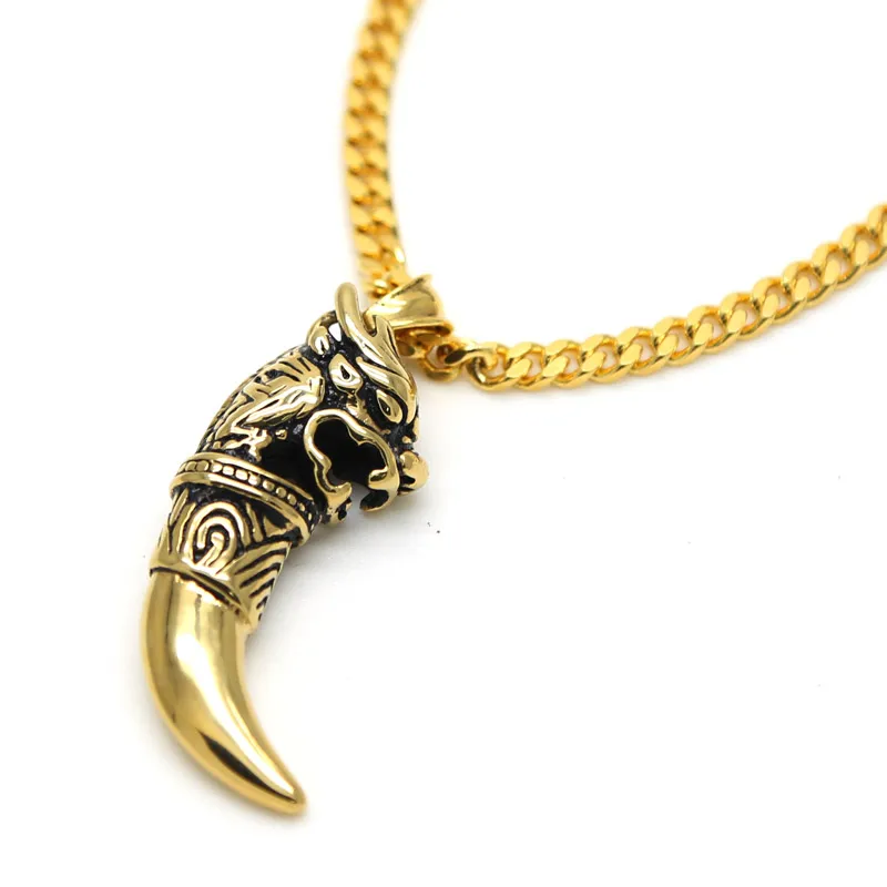 Dragon Head Wolf Tooth Pendant 