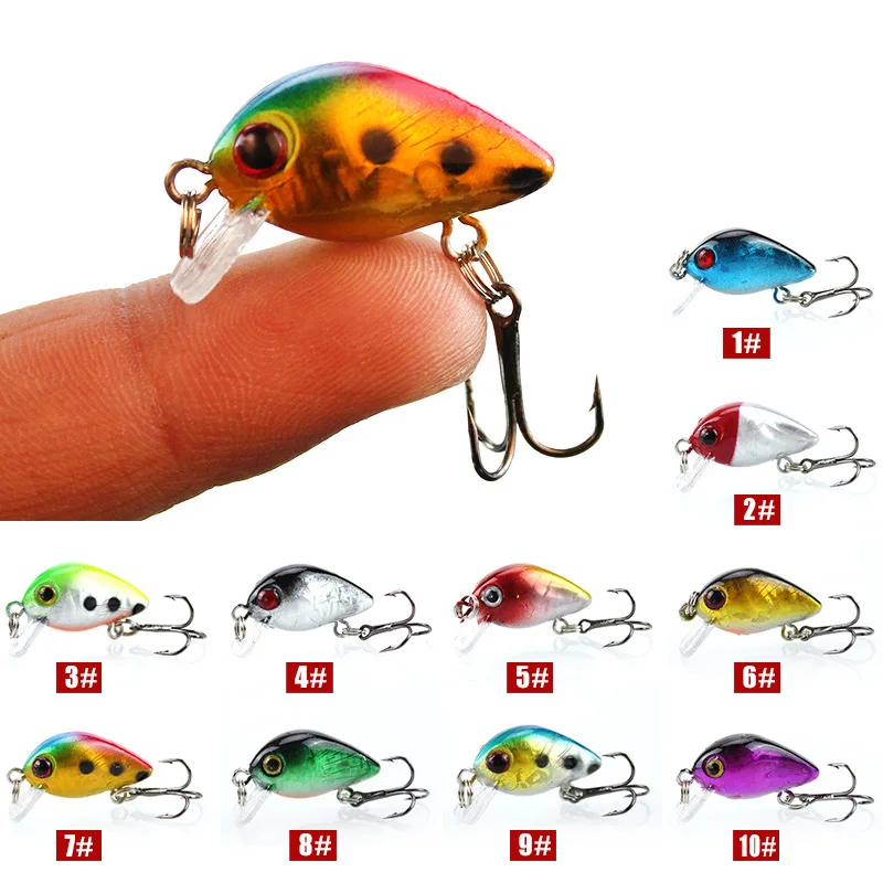 Small Size Fishing Lure Mini Minnow 3cm/1.5g Wobblers Crank Bait 10