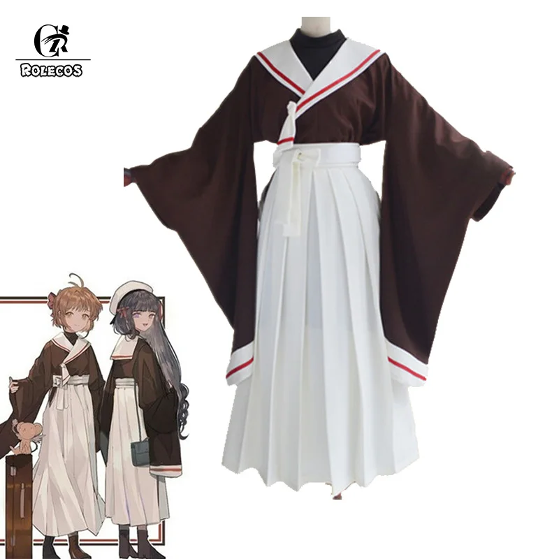 

ROLECOS Cardcaptor Sakura Clear Card Cosplay Costume Sakura Kimono Cosplay Tomoyo Daidoji Cosplay Shcool Uniform Women Costume