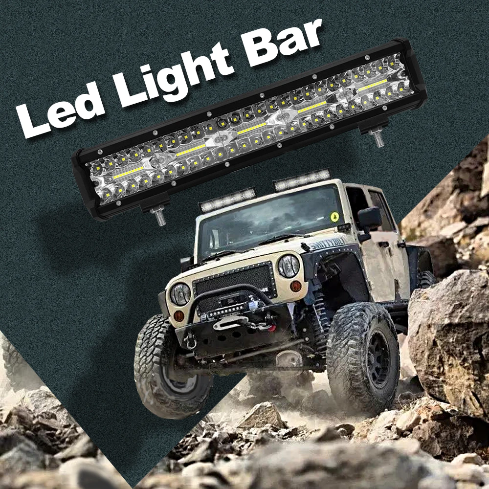 

15-inch 300W 1pcs 6000k 30000LM LED Strip Light IP 68 9-30v DC Waterproof Working Refit Off-road Vehicle Lamp Roof Strip Light