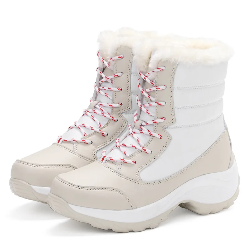 Зимняя обувь; женские зимние ботинки; теплые ботинки до середины икры на меху размера плюс; женские зимние ботинки; зимняя женская водонепроницаемая обувь