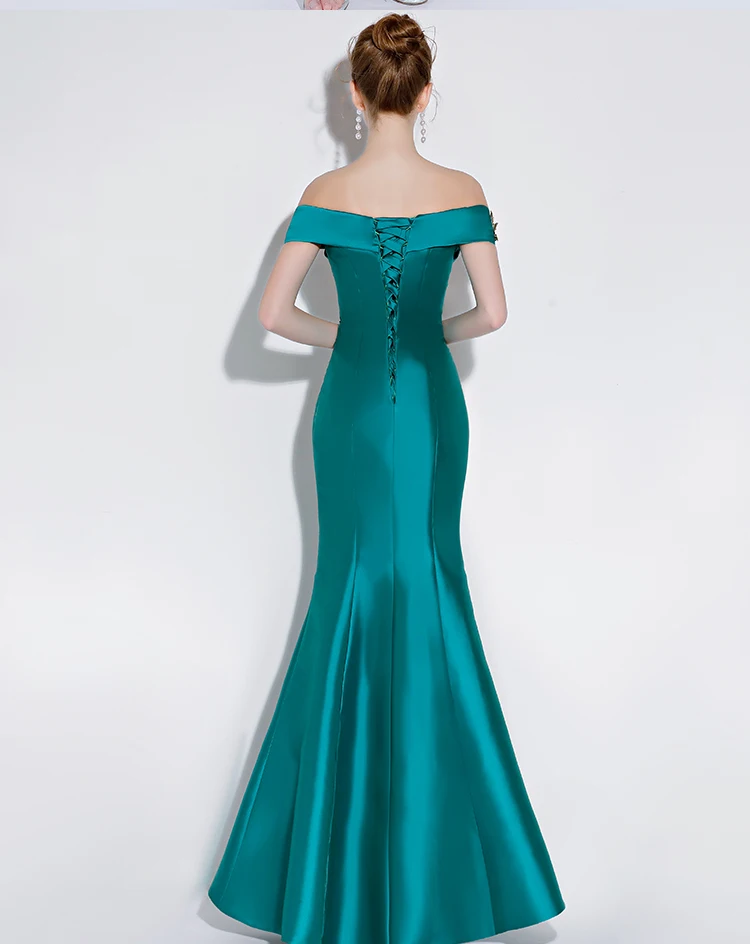 Beauty Emily Green Satin Evening Dresses 2019 Long for Women O Neck A line Formal Party Prom Dresses Court Train Evening Gown Beauty Emily Green Satin Evening Dresses 2019 Long for Women O Neck A line Formal Party Prom Dresses Court Train Evening Gown