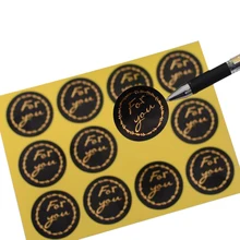 120 Stks/partij Ronde Voor U Bronzing Zwarte Handgemaakte Cake Verpakking Afdichting Label Sticker Bakken Diy Party Gift Box Stickers