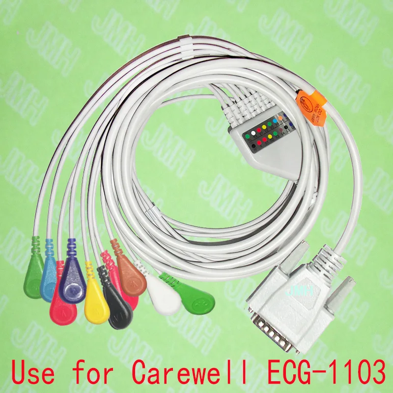 

Compatible with 15PIN Carewell ECG-1103 EKG Machine the One-piece 10 lead ECG cable and Snap leadwires,IEC or AHA.