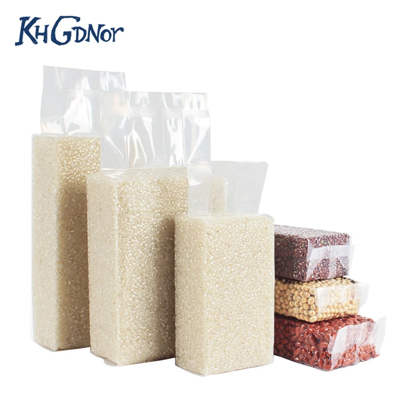 

KHGDNOR 100PCS Vacuum Food Saver Plastic Bags Transparent Package Snacks Beans Rice Vacuum Packing Bags