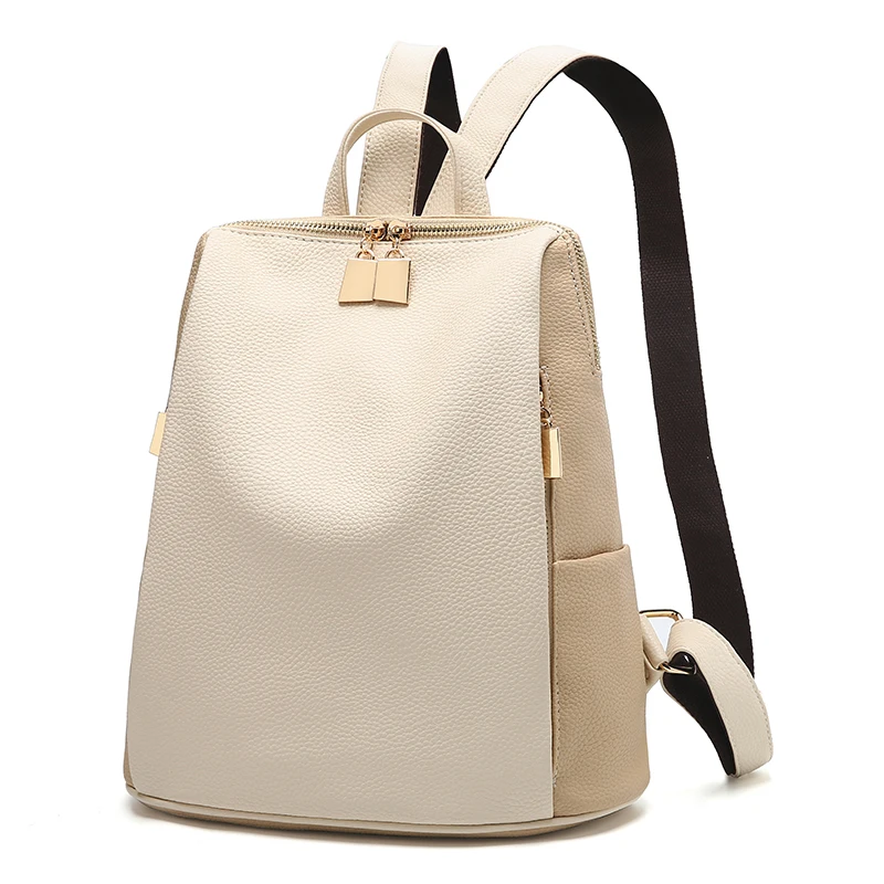 

female Backpack for School Style Leather Bag For College Simple Design Casual Daypacks mochila Female Famous Brands168-325