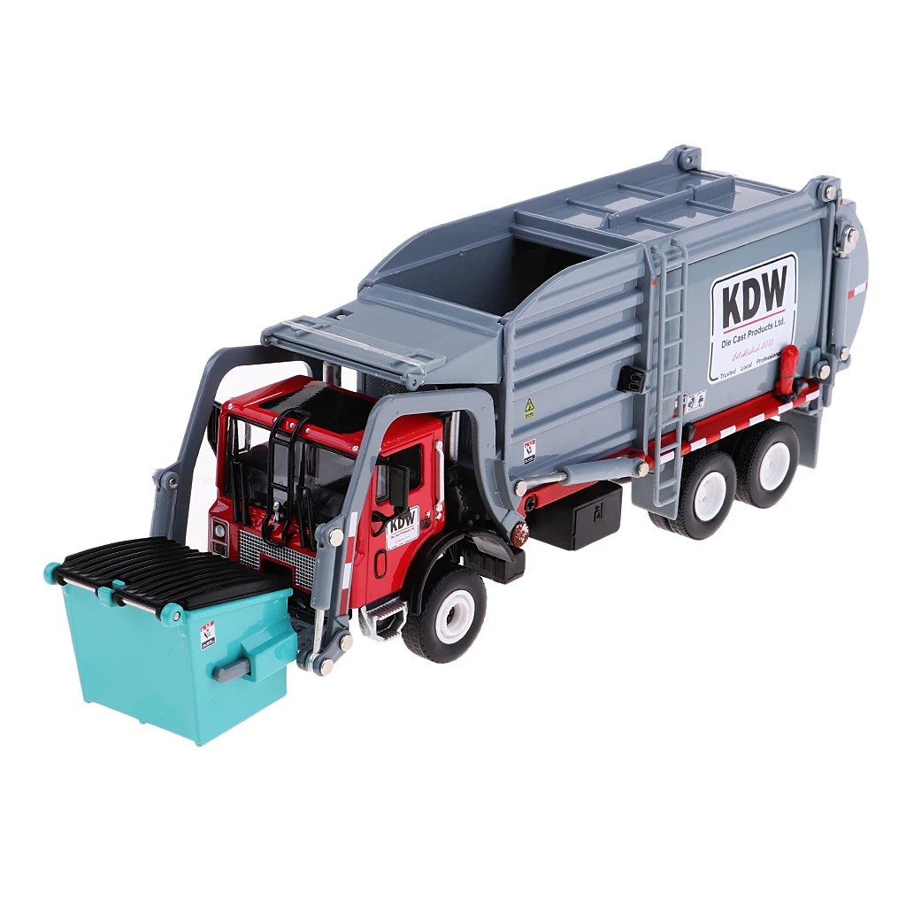 1:24 Diecast Alloy Waste Dump Recycling Transport Rubbish Truck Model Toy