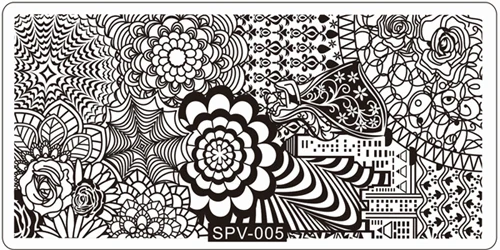 SPV штамповки для ногтей пластины кружева цветок животный узор ногтей штамп штамповка шаблон и форма для ногтей трафаретные гвозди инструмент - Цвет: SPV05