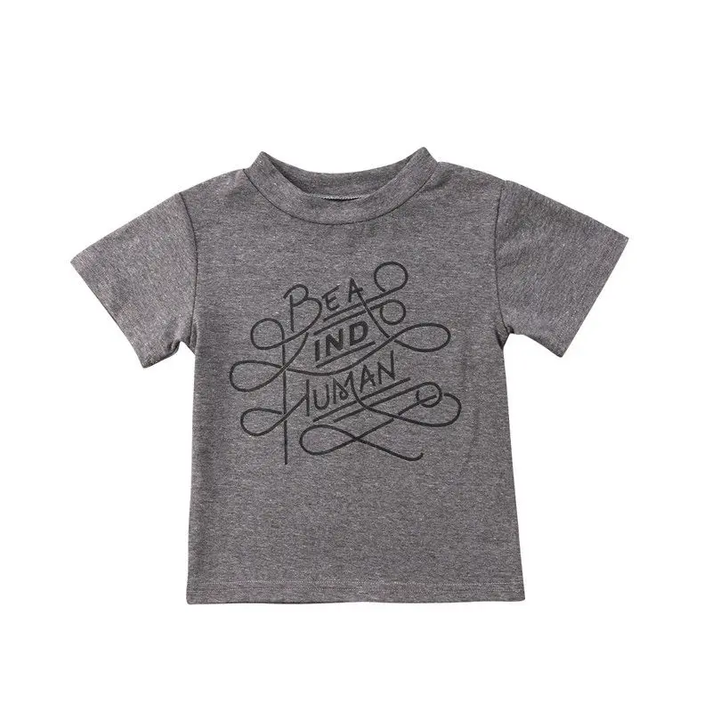 

High-quality New arrival Tops Newborn Baby Boy Girl Cotton Gray T-shirt Tee Short Sleeve Graphic T Shirt 0-3T