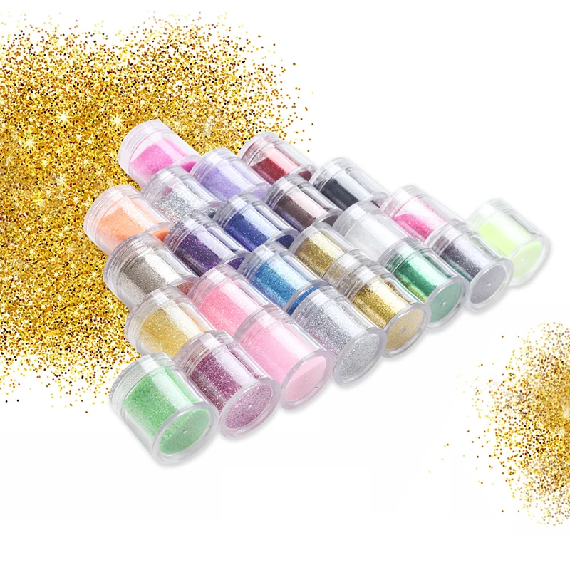 

1PC 24Colors Nail Art Glitter Gel Polish Mirror Manicure Sparkles for Nail UV Decorations Chrome Pigment Holographic Nail Powder