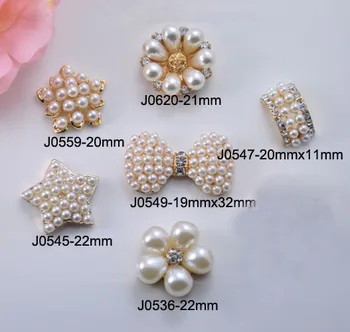 

(J0682)100pcs/lot ,mix style light gold plating, metal button rhinestone accessories for hair accessory handmade