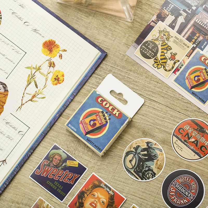 Lolede 50pcs/set Retro Decoration Stickers Cartoon Waterpoof DIY Baby Toys for Children Kids Boy Girl Gift Lolede 50pcs/set Retro Decoration Stickers Cartoon Waterpoof DIY Baby Toys for Children Kids Boy Girl Gift