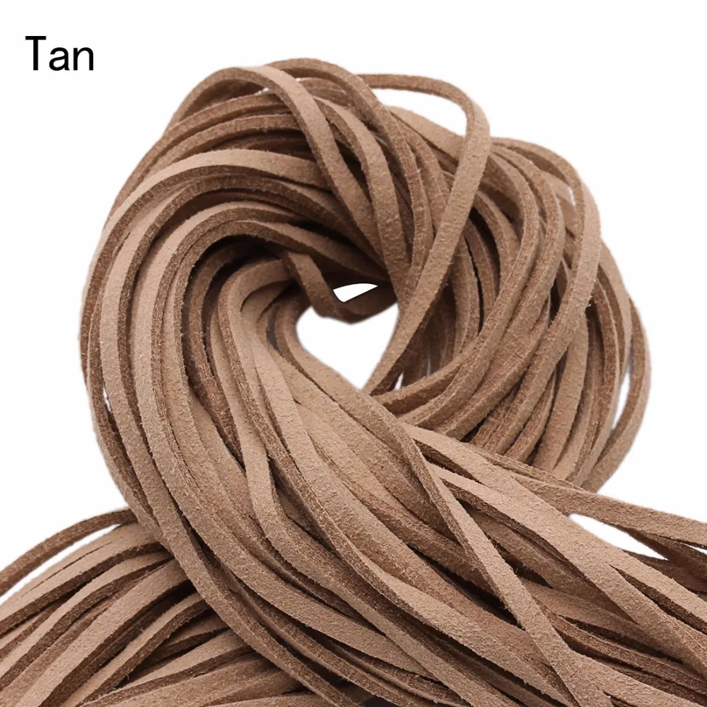 

20 yards 2.8x1.5mm Faux Suede Cord String Rope Thread Velvet Leather Cords for Necklace Jewelry