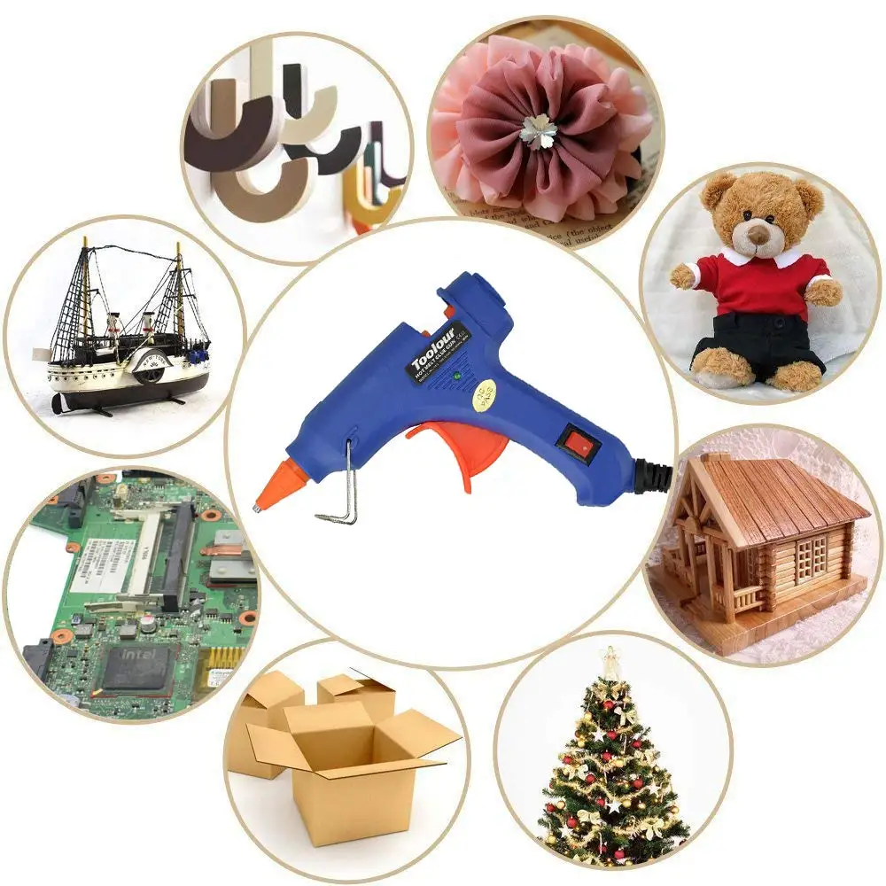 Toolour 33 in 1 Electric Soldering Iron Kit US/EU 60W Switch Adjustable Temp Welding Tool Set 100-240V 20W Glue Gun with Toolbox