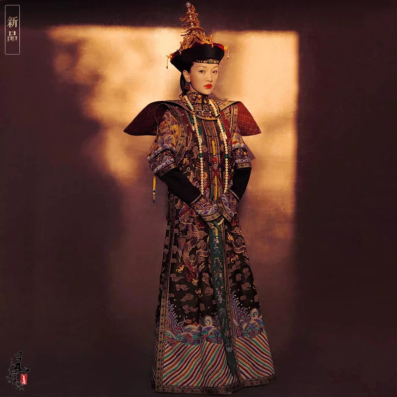 Us 205 0 Zhou Xun Qing Empress Dragon Gown Royal Embroidery Costume And Tiara Female For Latest Tv Play Ruyi S Royal Love In The Palace Empress