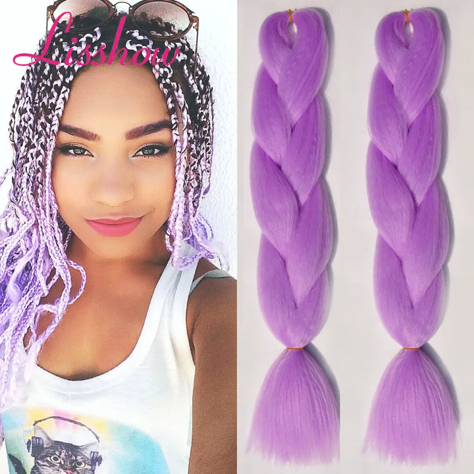 Light Purple Braiding Hair Extensions Jumbo Box Braid Xpression