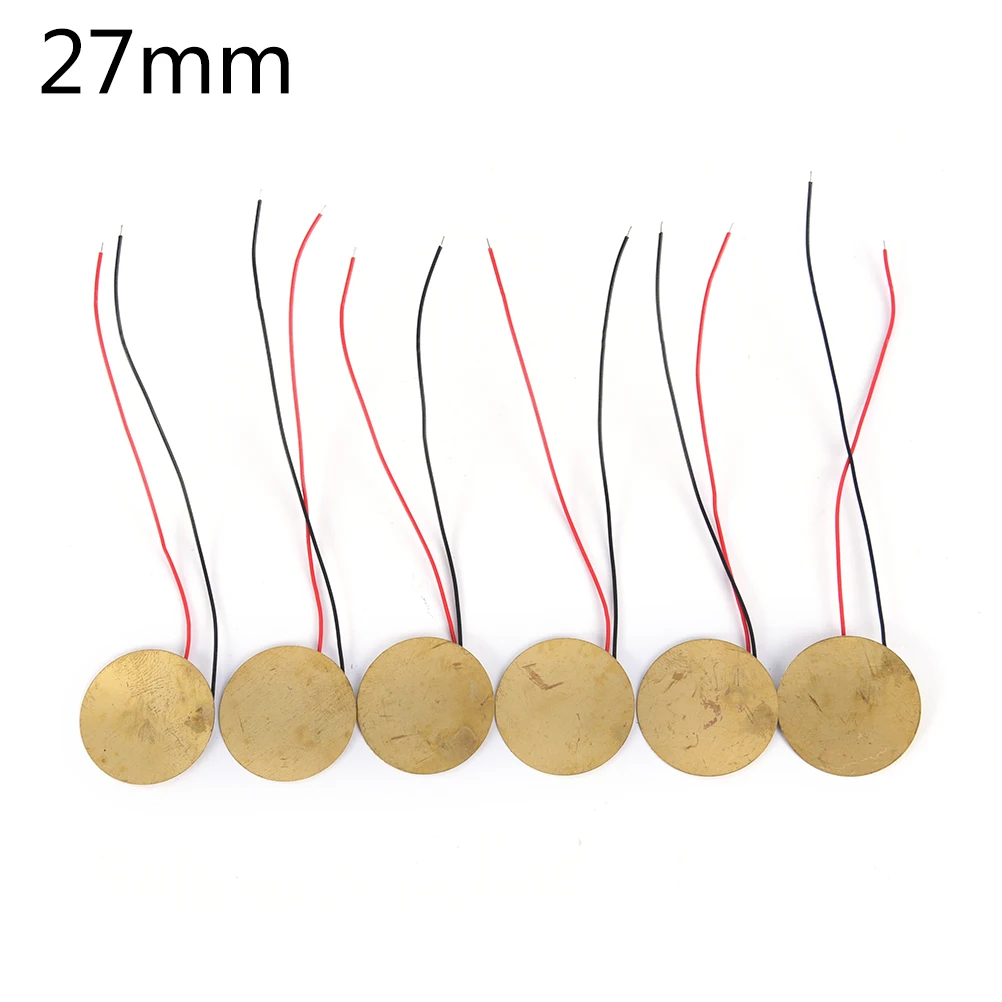 

6 pieces 27mm Pickup Piezo Disc Elements with Leads Cigar Box Guitar Pickup Repair Luthier Tool