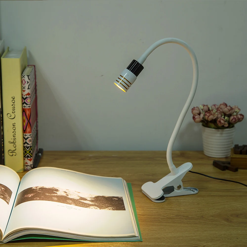 

Dimmable Clip led Desk Lamp AC110V AC220V flexiable led table reading light 3W Bed Reading book Light LED working lamp