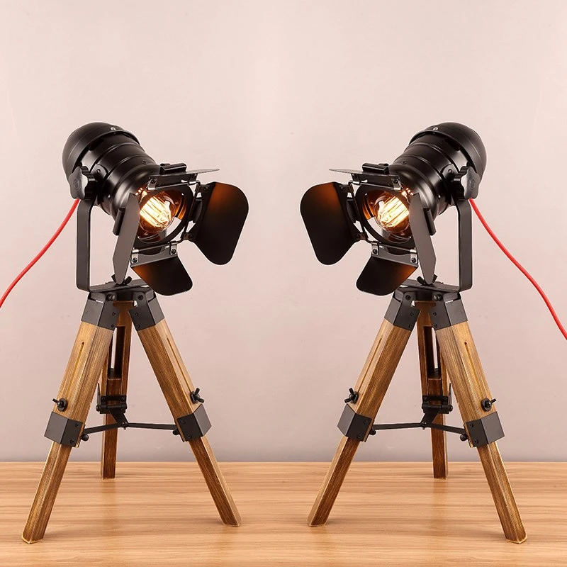 Industrial Wind Vintage Loft Table Lamp Iron Wood Foyer Bedroom Lamp Home Deco Retro Desk Lamp Living Room Art Deco Table Lights|LED Table Lamps| - AliExpress