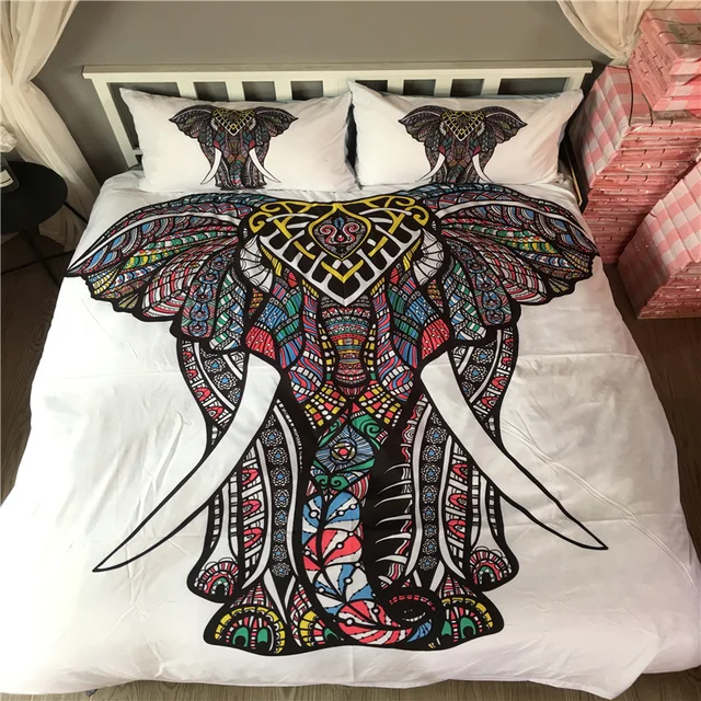 Best Price Bohemia Bed Linen Set Elephant Comforter Bedding sets Single White Duvet Cover King Size Bedding Set for Adult's Bed Best Price Bohemia Bed Linen Set Elephant Comforter Bedding sets Single White Duvet Cover King Size Bedding Set for Adult's Bed