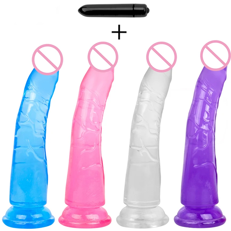 21 см желе фаллоимитатор клитор стимулятор Анальная пробка Вибраторы Секс