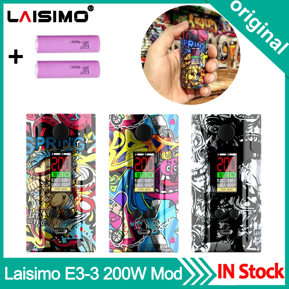 Оригинальная электронная сигарета Laisimo E3 3 200 Вт коробка мод с ОСД дисплей питание