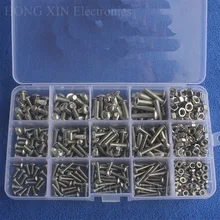 440Pcs/set M3 M4 M5 304 Stainless Steel Hexagon Socket Button Head Cap Repair Screws & Nuts Hex Bolts Assortment Kit Hot Sale 440pcs m3 3mm 304 a2 stainless steel allen bolts hex socket head cap screws wrench nuts assortment kit free shipping screw