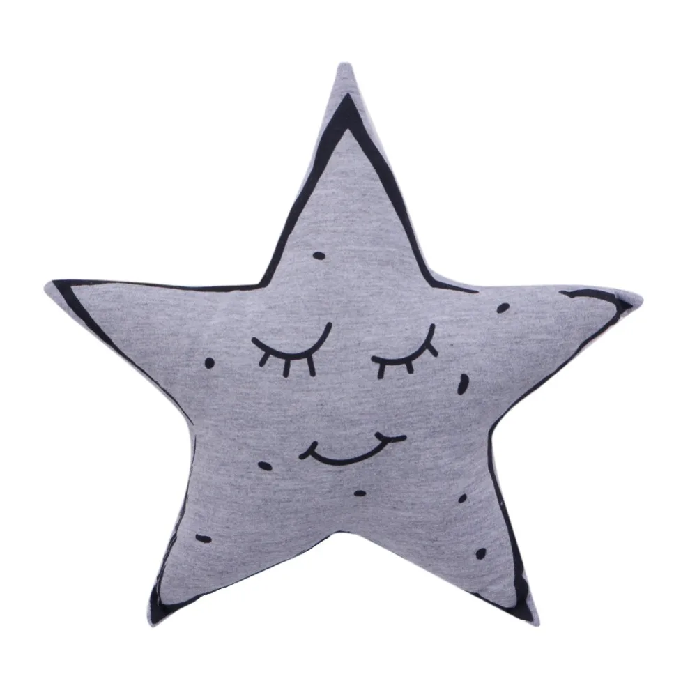 

Cushion Pillow Kids Child Cute Moon Night Star Soft Pillows Grey