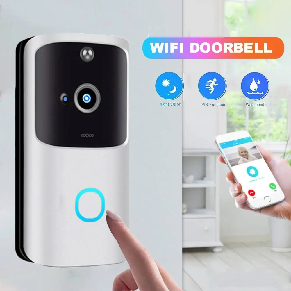 

720p WiFi Smart Video Doorbell Camera Remote Monitoring Video Intercom Cat eye doorbell Support TF Card