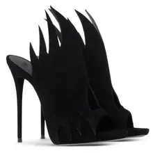 Sexy Black Cutouts Flame Slippers Open Toe High Heels Sandalias Mujer Summer Pumps Rome Style Gladiator Shoes Women Sandals summer stripe knitted platform women sandals sexy open toe comfortable low heels black beige red blue purple sandalias mujer