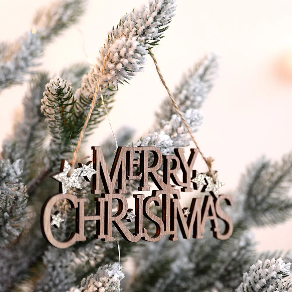 2018 новые рождественские украшения деревянные Xmas Tree Висячие кулоны с надписью
