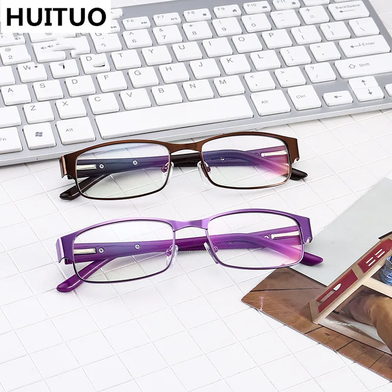HUITUO Full Frame Fashion Retro Flat Mirror Ultralight Glasses Frame TR 90 Quality Transparent