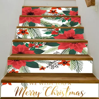 

6pcs/set Tile Decal 3D Flower Stair Stickers Waterproof Removable Stickers Self-adhesive Decals Murals Stickers 18*100cm