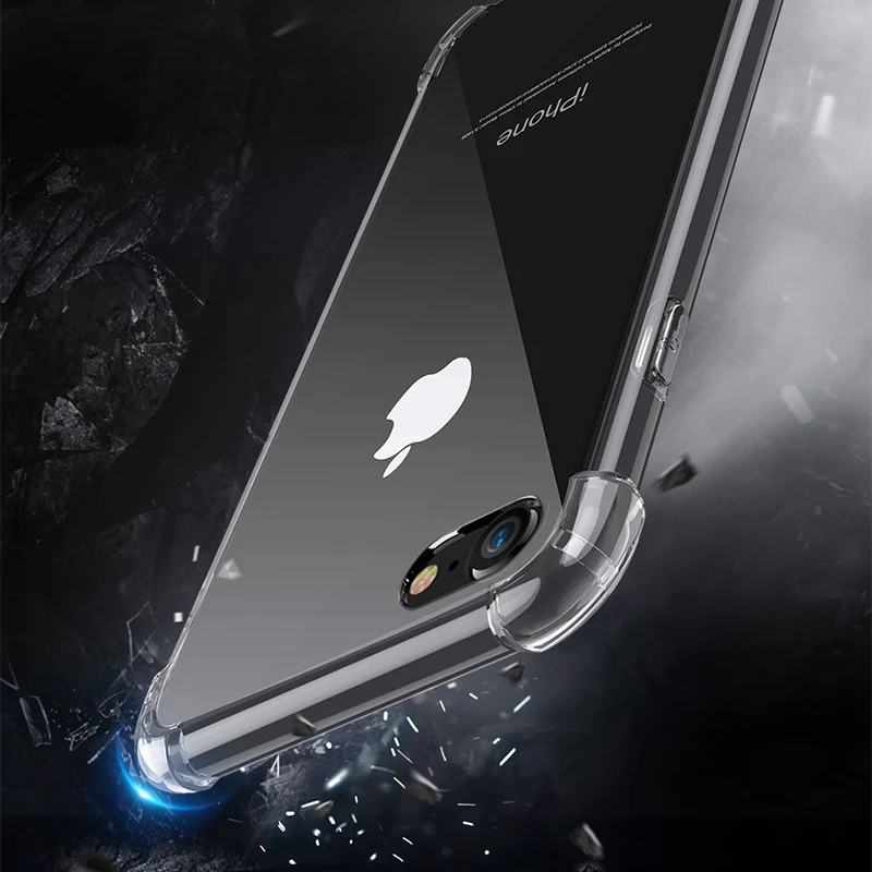 Transparent Shockproof Clear Case Soft TPU Silicone Cover Ultra Thin Mobile Phone for IPhone 11Pro Max X XS 8 6 6s 7 Plus |
