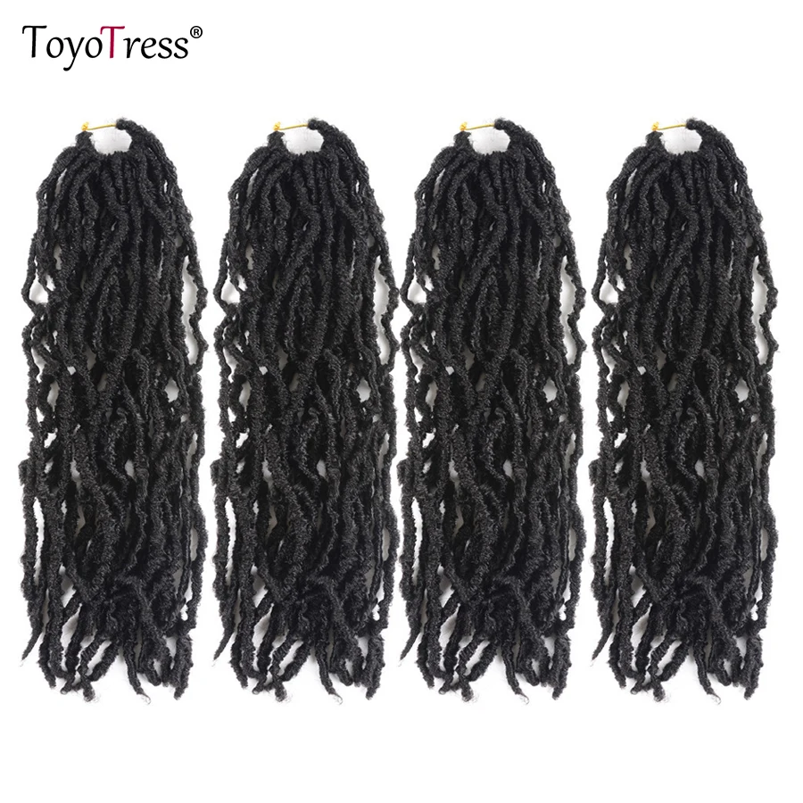 Nu Locs Crochet Hair Braiding Synthetic Hair Extension 1-10pcs Faux Locs Curly Crochet Braiding Hair Extensions Toyotress Hair
