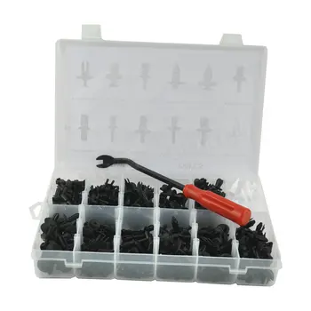 

350pcs 12 Size Car Plastic Rivets Automobile Plastic Screw Rivet Fastener Clips with Screwdriver Car Door Trim Moulding Clip+Box