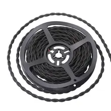 2x0,75 мм Черный цвет витая ткань электрический шнур для винтажных и античных своими руками лампы свет 2 шнура провода кабель