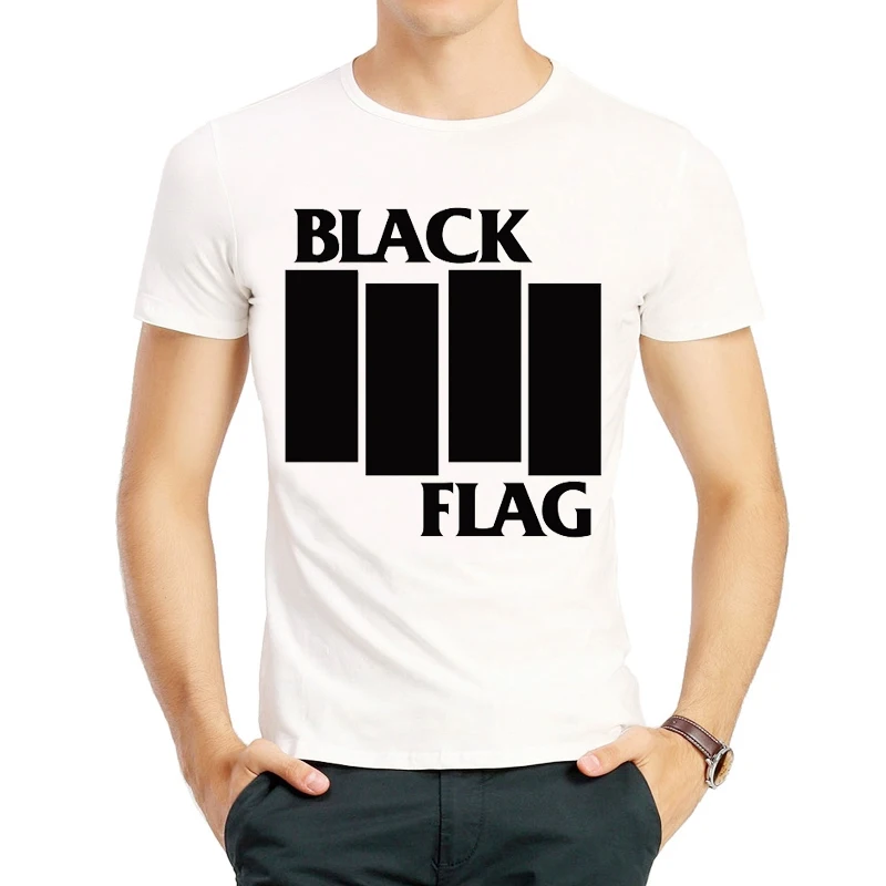 Black Flag T Shirt Summer Fashion Short Sleeve White Color Black Flag