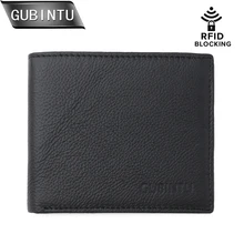 GUBINTU Men Genuine Leather Wallet RFID Blocking Wallet Flipout ID Design Card Holder Men Wallet Slim Coin Pocket Purse carteira