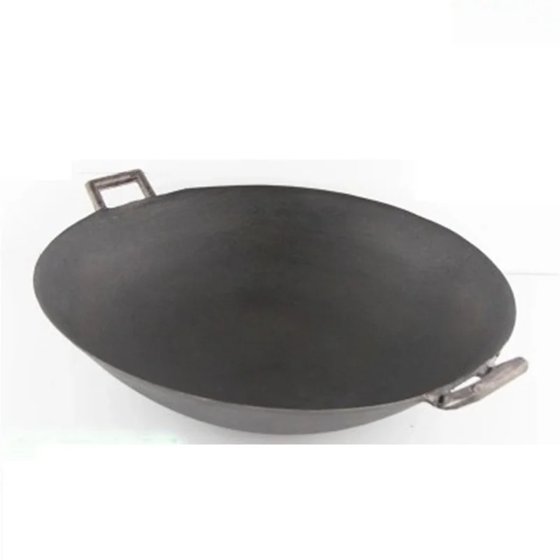 

Picnic Camping Wok 27- 40cm Original Iron Cooking Utensil Steel Wok Deep frypan Cokware Kitchen Pot