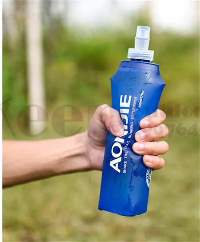 AONIJIE 1 шт Складная силиконовая бутылка для воды на открытом воздухе, для путешествий, спорта, бега, велоспорта, чайник, здоровый мягкий материал, 250 мл, 500 мл