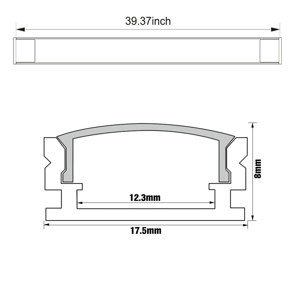 Светодио дный 10 XDHL светодиодный алюминиевый профиль для светодио дный светодиодной ленты бар светодиодный корпус канала для светодио дный ленты 5050 3528 5630 поставляются с зажимами крышки