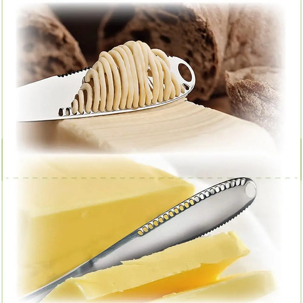 

Silver Perforated Butter Cheese Scraper Stainless Steel Better Butter Spreader Sinple Easy Spread Hard Butter Kitchen Tools L*D