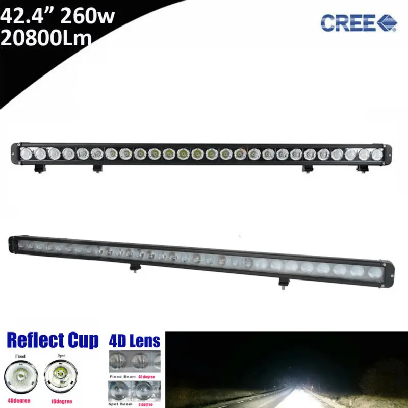 

1pcs 260W 42inch 42" ED Light Bar Combo Beam for Ford Focus,UTV,ATV,Truck,Automobiles 6000K Straight Single Row LED Light Bar