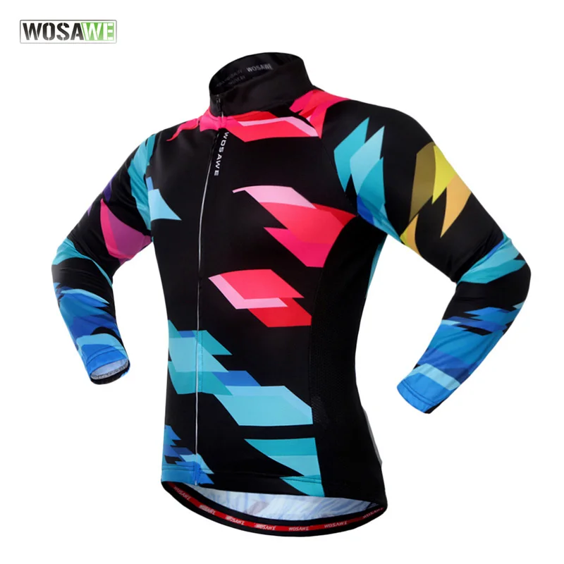 WOSAWE Men Women Spring Cycling Jerseys Full Fingers Bicycle Sports