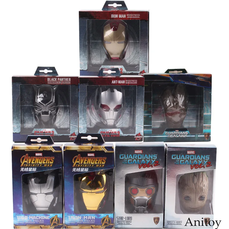 Iron Man War Machine Black Panther Ant Man Tree Man Star Lord Bluetooth Mouse Wireless Gaming Marvel Legends Action Figure Toys Iron Man War Machine Black Panther Ant Man Tree Man Star Lord Bluetooth Mouse Wireless Gaming Marvel Legends Action Figure Toys