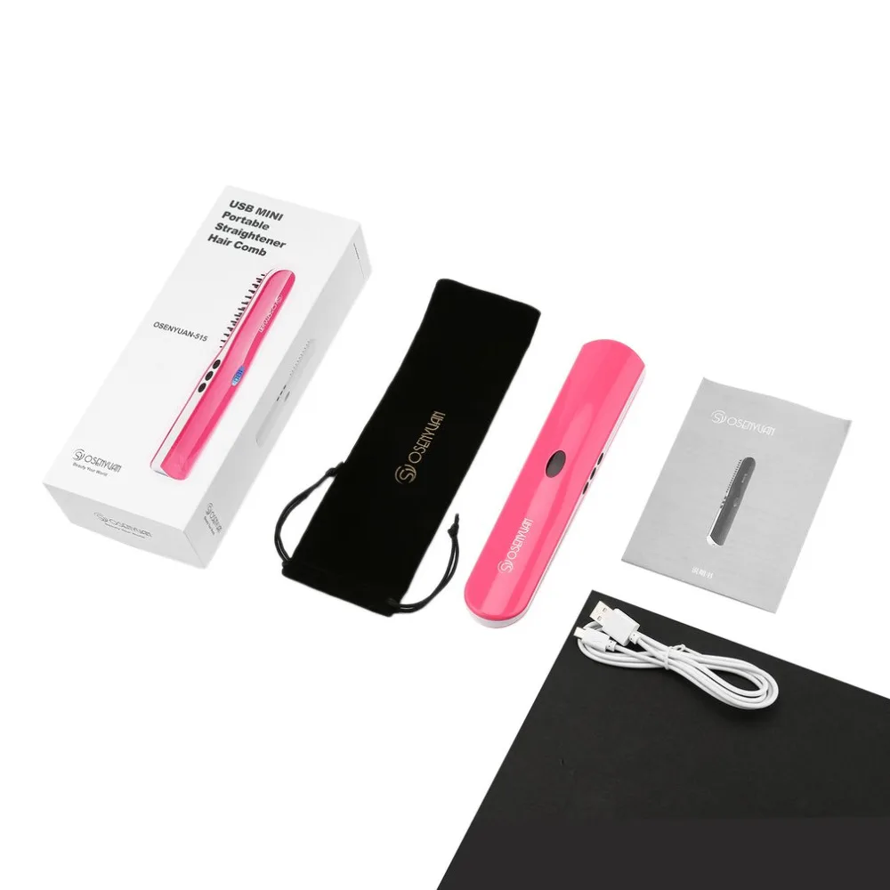 Portable USB Rechargeable Electric Straightening Hair Comb With LCD Digital Display Wireless Anti-perm &amp Three Button Design | Бытовая