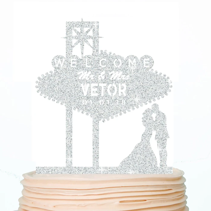 Персонализированные невесты и жениха свадебный торт акриловое украшение дерево деревенский топперы Золото Серебро зеркало на заказ торты вечерние украшения